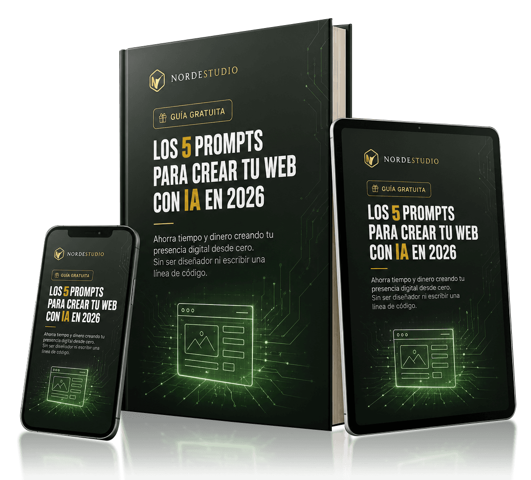 Mockup de la guía: 7 prompts para crear tu web con IA